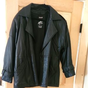 3M Thinsulate Womens Black Leather Jacket Retro